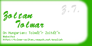 zoltan tolmar business card